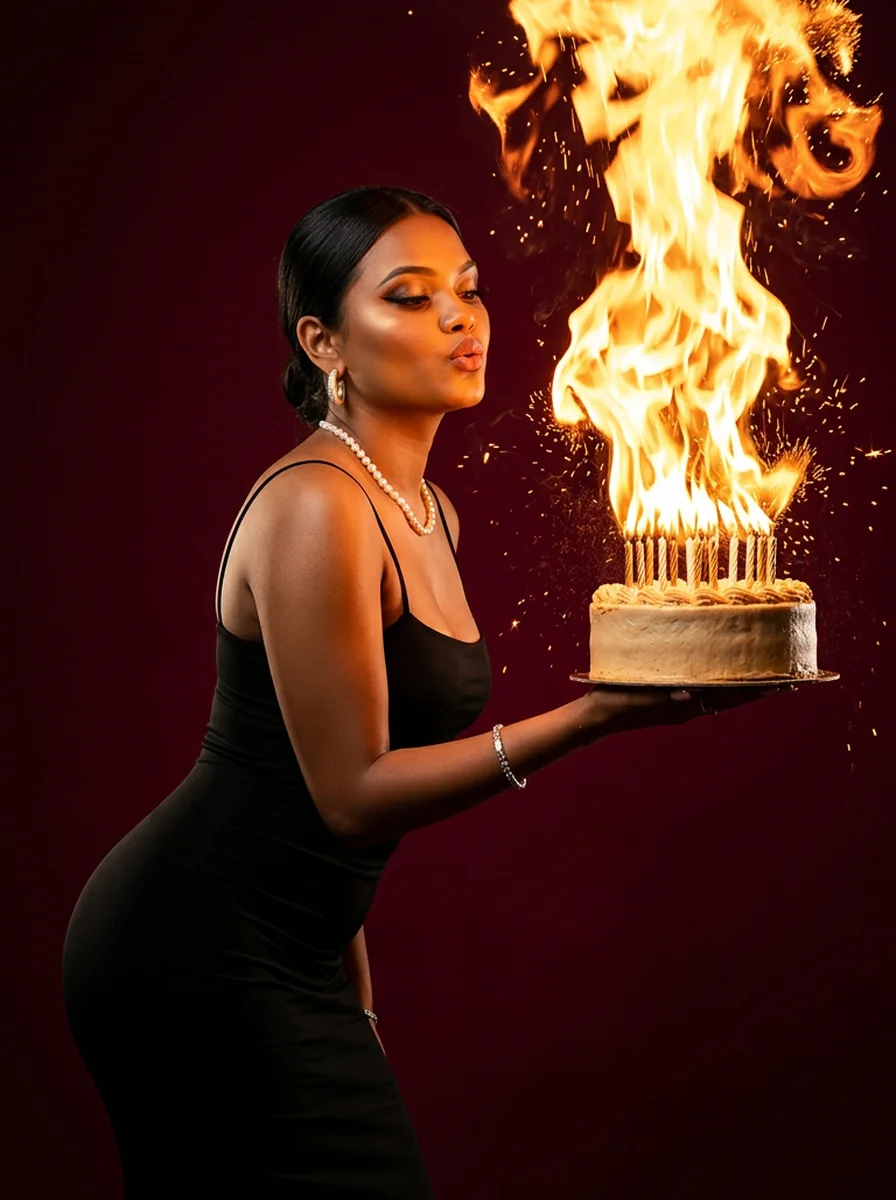 Celebration Fire Cake template